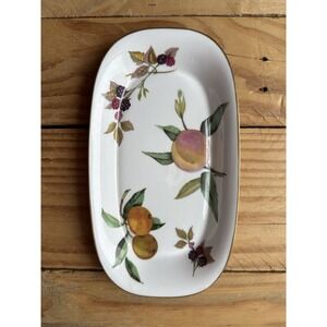 VTG 1974 Royal Worcester England ARDEN GOLD Trim Serving Plate